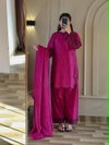 Jf 047 Rayon Cotton Embroidery Top With Bottom Dupatta